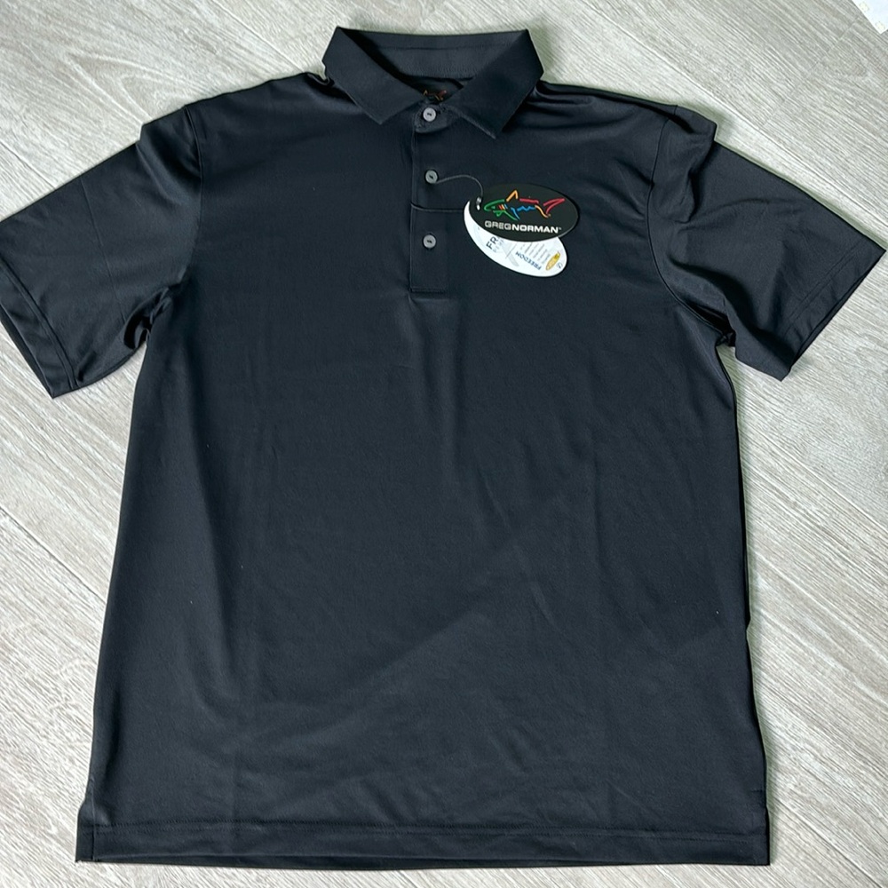 Greg Norman Men’s Pro Series Freedom Performance Golf Polo Shirt Black size M